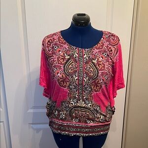 Chico's Vibrant Pink Paisley Tunic